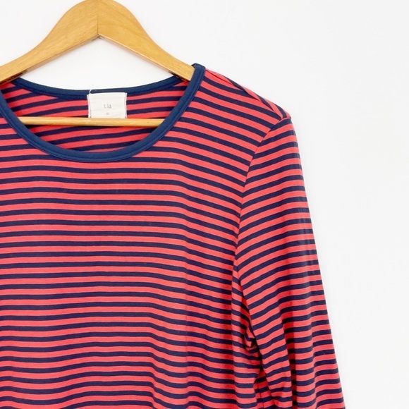 Anthropologie T.L.A Red Cotton Blend Striped Long Sleeves Top Size X-Large - Picture 4 of 15
